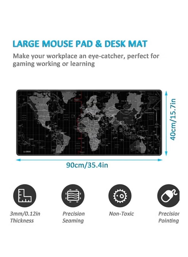 Large World Map Mouse Pad 900*400*3mm Laptop Gaming Play Mat Office Desk Mat - Image 3