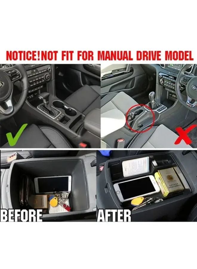 Black Center Console Organizer for Kia Sportage QL 2016 2020 with Phone Cup Holder - Image 3