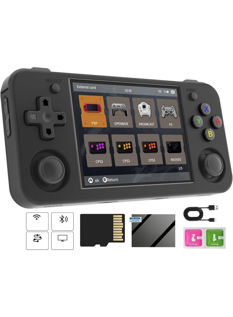 ANBERNIC  RG35XX H Retro Portable Game Console, Support 5G HDMI TV Output, WiFi, Bluetooth 4.2, 3.5" IPS Screen, Built-in Linux System with 64G TF Card 5515 Games Black - Image 1
