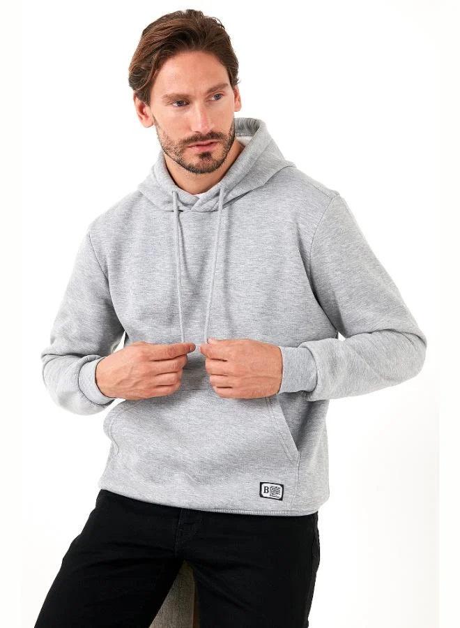 Buratti Buratti Regular Fit Hooded Sweatshirt with Kangaroo Pocket, Soft Fleece Lining, Men's Sweatshirt 5905281