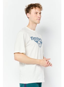 Reebok Men Sportswear Fit Short Sleeve Outdoor T Shirt, White  - Image 3