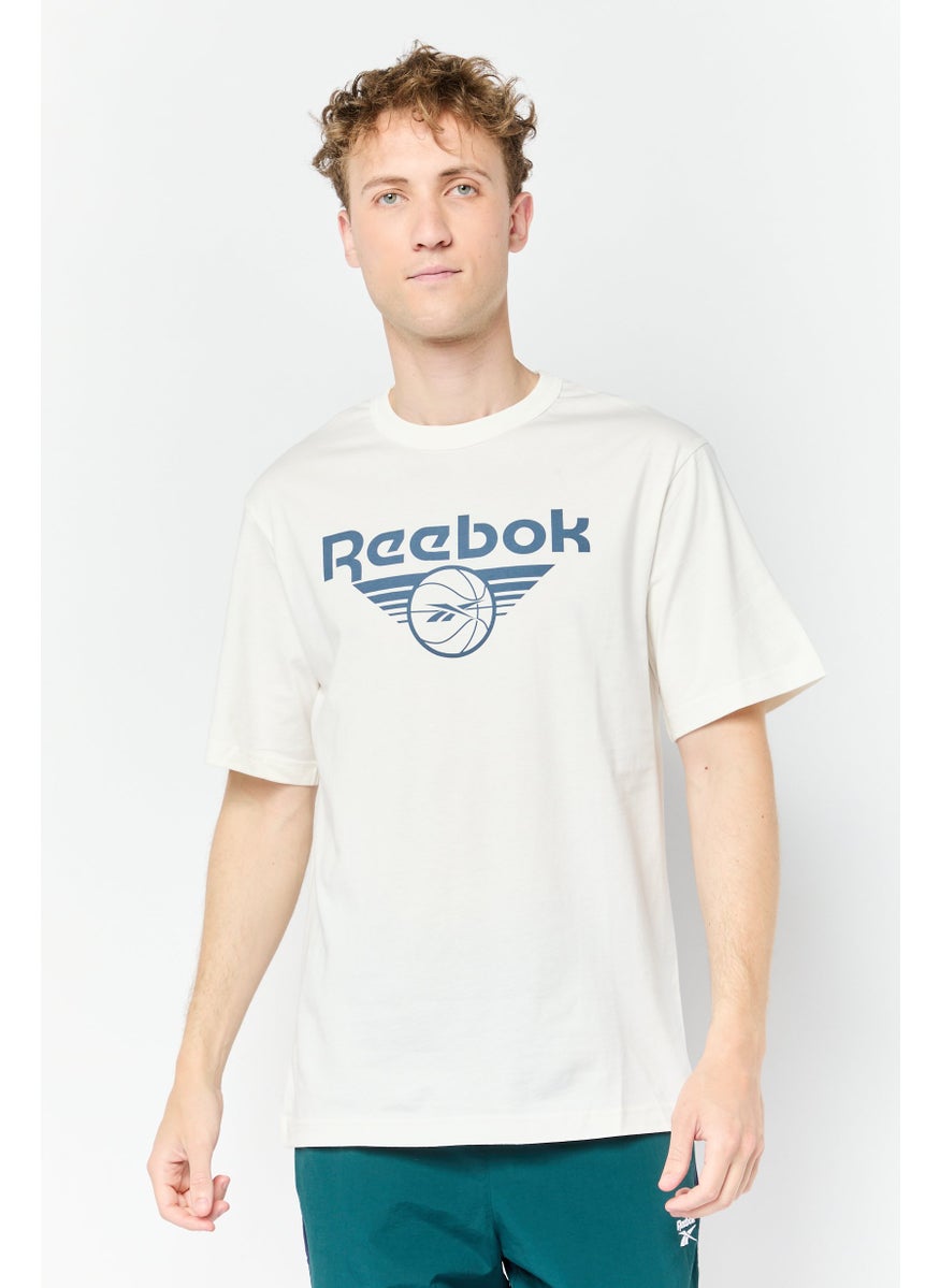 Reebok Men Sportswear Fit Short Sleeve Outdoor T Shirt, White  - Image 1
