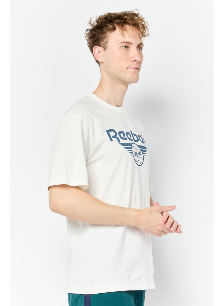 Reebok Men Sportswear Fit Short Sleeve Outdoor T Shirt, White  - Image 3