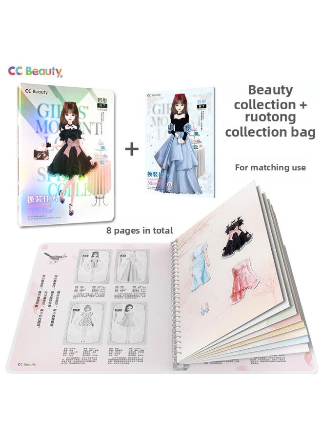 مجموعة ألعاب بيت اللعب للأطفال - ملحقات أجهزة الأثاث المصغرة للعب التظاهري - اللون: كتاب مجموعة الجمال + حقيبة مجموعة Ruotong - Image 1
