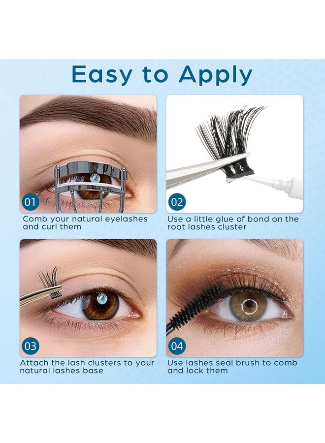 DYSILK Lashes Clusters Individual Lashes - Fluffy Lash Clusters 280pcs DIY Lash Extension Mink Eyelash Clusters Wispy 10-16mm Volume Lash Clusters C Curl Reusable (60D+80D-Fluffy-10-16mm Mix) - Image 4