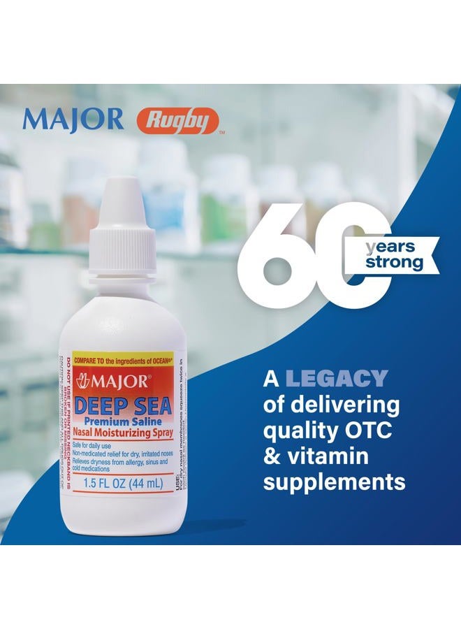 MAJOR Deep Sea Premium Saline - Nasal Moisturizing Spray for Dryness and Irritation Relief - Sodium Chloride 0.65% - 1.5 Fl. Oz (3 Pack) - Image 2