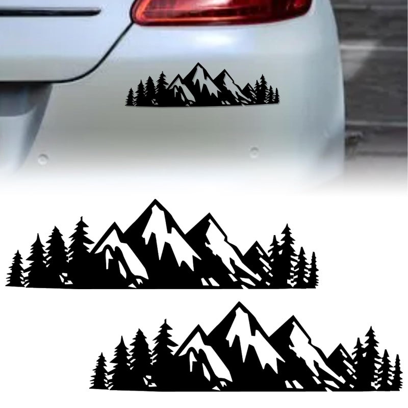 ZOKYUYS 2PCS Vinyl Snow Mountain Tree Decal Mountains Graphic Logo Car Trunk Tailgate Sticker Black Premium Badg Suitable for Most Cars Decoration Automotive Waterproof Body Decal - Image 3