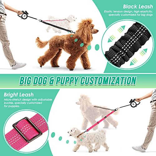 AUTOWT Two Dog Lead, 2 in 1 Upgraded Double Dog Leash Attachment Combine Adjustable Strap and Shock Absorbing Bungee No Tangle Dual Training Splitter for Different Size Dogs - Image 3