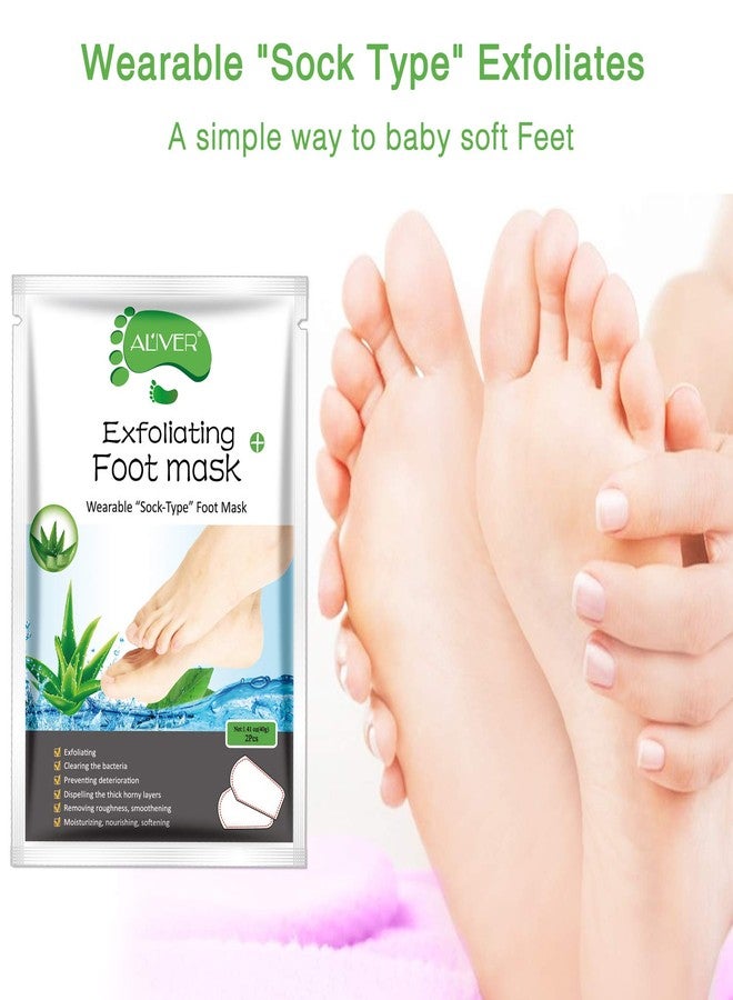 ALIVER Foot Peel Mask 3 Pack， Exfoliator Peel Off Calluses Dead Skin Callus Remover，Baby Soft Smooth Touch Feet-Men Women (Aloe Vera) - Image 3