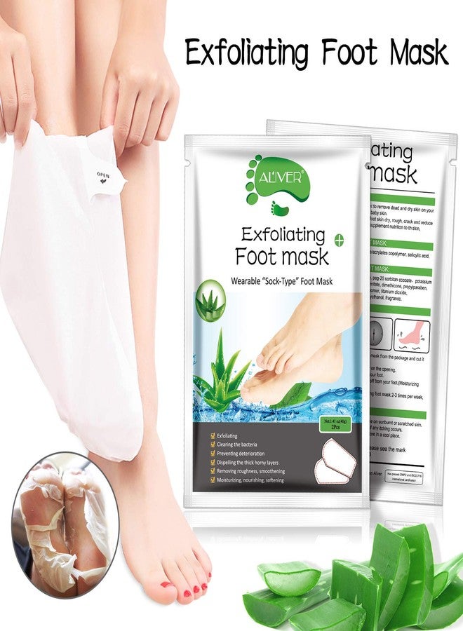 ALIVER Foot Peel Mask 3 Pack， Exfoliator Peel Off Calluses Dead Skin Callus Remover，Baby Soft Smooth Touch Feet-Men Women (Aloe Vera) - Image 4