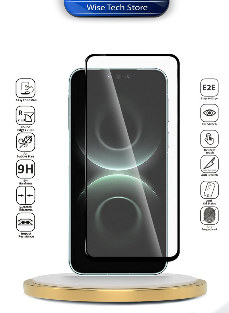 Wtech Huawei Mate 80 Pro Max 5G 2025 Premium E2E Series Full Glue Full Cover Tempered Glass Screen Protector (MSGECN) - Clear/Black - Image 2