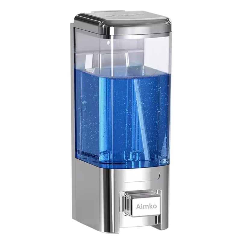 Aimko 500ml Chrome-Plated ABS Wall-Mounted Soap Dispenser Heavy-Duty Liquid, Shampoo, Soap, Conditioner Dispenser Ideal for Bathrooms (1PCS) - Image 1