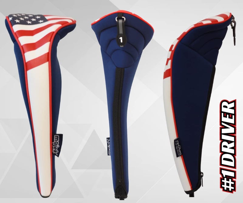 Majek Usa Patriot Golf Zipper Head Covers Driver #1 Headcover Neoprene - Image 4