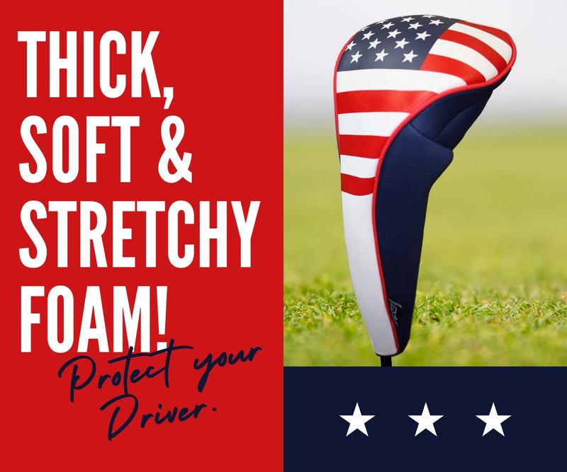 Majek Usa Patriot Golf Zipper Head Covers Driver #1 Headcover Neoprene - Image 2