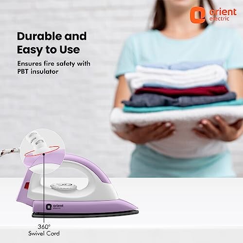 Orient Electric Fabristyle 1100 Watt Dry Iron for clothes with Weilburger Coated Non Stick Soleplate | Silver Layered Thermostat for Better Heat Conductivity | 2 Years Replacement Warranty - Image 4