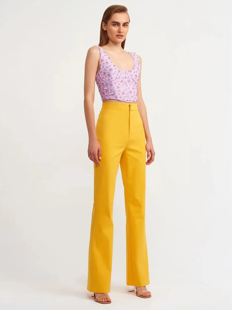 ديلفين Dilvin Women's High-waist Flare Trousers