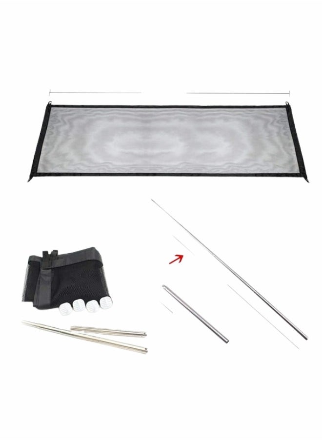 Generic - Pet barrier gate Mesh Barrier Gate for Dogs and Animals Indoor and Outdoor Safety Gate Can Be Installed Anywhere for Dogs and Cats, Includes Hooks and Adhesive Posts, 110 x 77 cm - Image 1