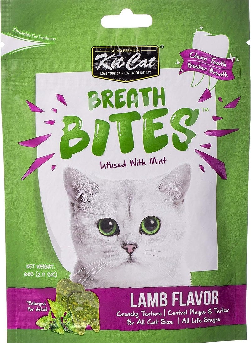Kit Cat Breath Bites Lamb Flavor Infused With Mint Cat Treats 60g - Image 1