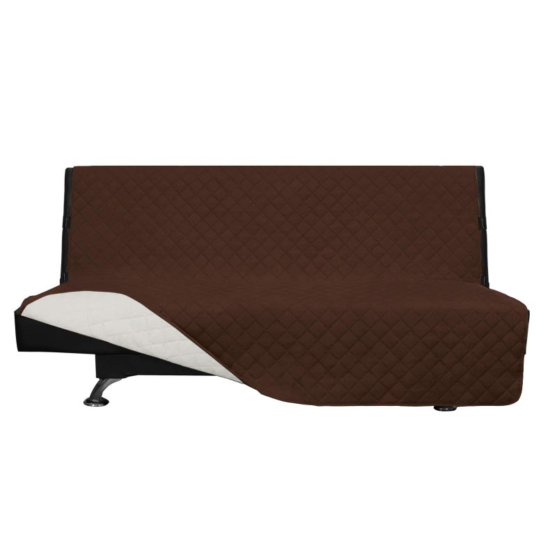 Easy-Going EasyGoing Futon Sofa Slipcover Reversible Sofa Cover Armless Couch Cover Water Resistant Pets Kids Children Dog Cat CoffeeIvory
