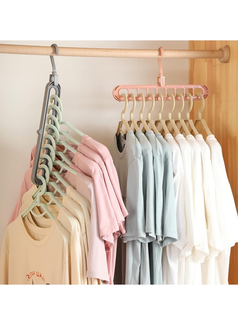 6Pcs Plastic Space Saving Clothes Hangers | Multifunctional Smart Closet Organizer |Wardrobe Clothing Cascading Hanger 9 Slots Shirts Pants Dresses Coats  - Image 2
