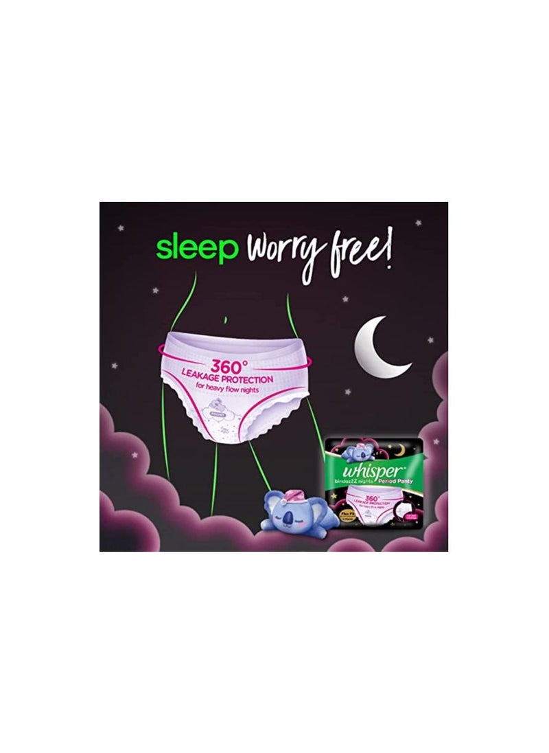 Whisper Whisper Bindazzz Night Period Panty|6 M-L Panties|upto 0% Leaks|360 degree leakage protection|Full back coverage|Suitable for Heavy Flow|Flex fit|Soft & comfortable|With disposable wrap  - Image 4