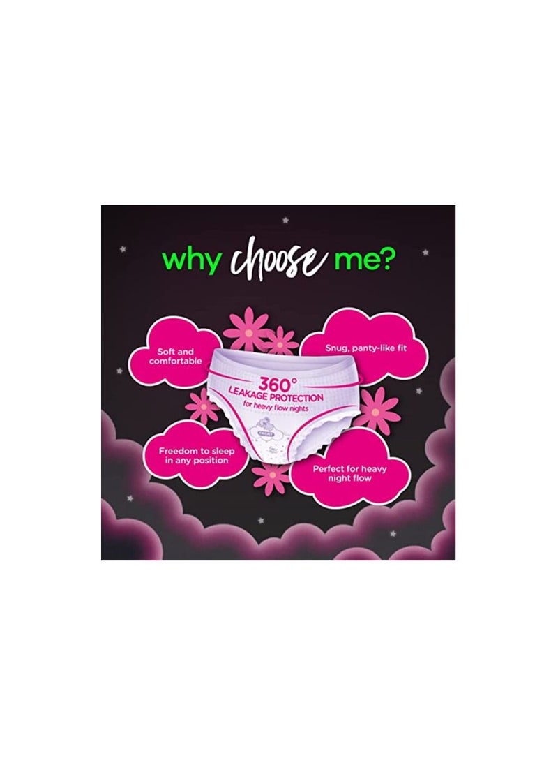 Whisper Whisper Bindazzz Night Period Panty|6 M-L Panties|upto 0% Leaks|360 degree leakage protection|Full back coverage|Suitable for Heavy Flow|Flex fit|Soft & comfortable|With disposable wrap  - Image 3