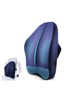 Office Chair Back Support, Ergonomic Lumbar Support Pillow, Pure Memory Foam Back Cushion with Breathable 3D Back Design for Lower Back Pain Relief, Durable Adjustable Straps for Chair/Car Seat
