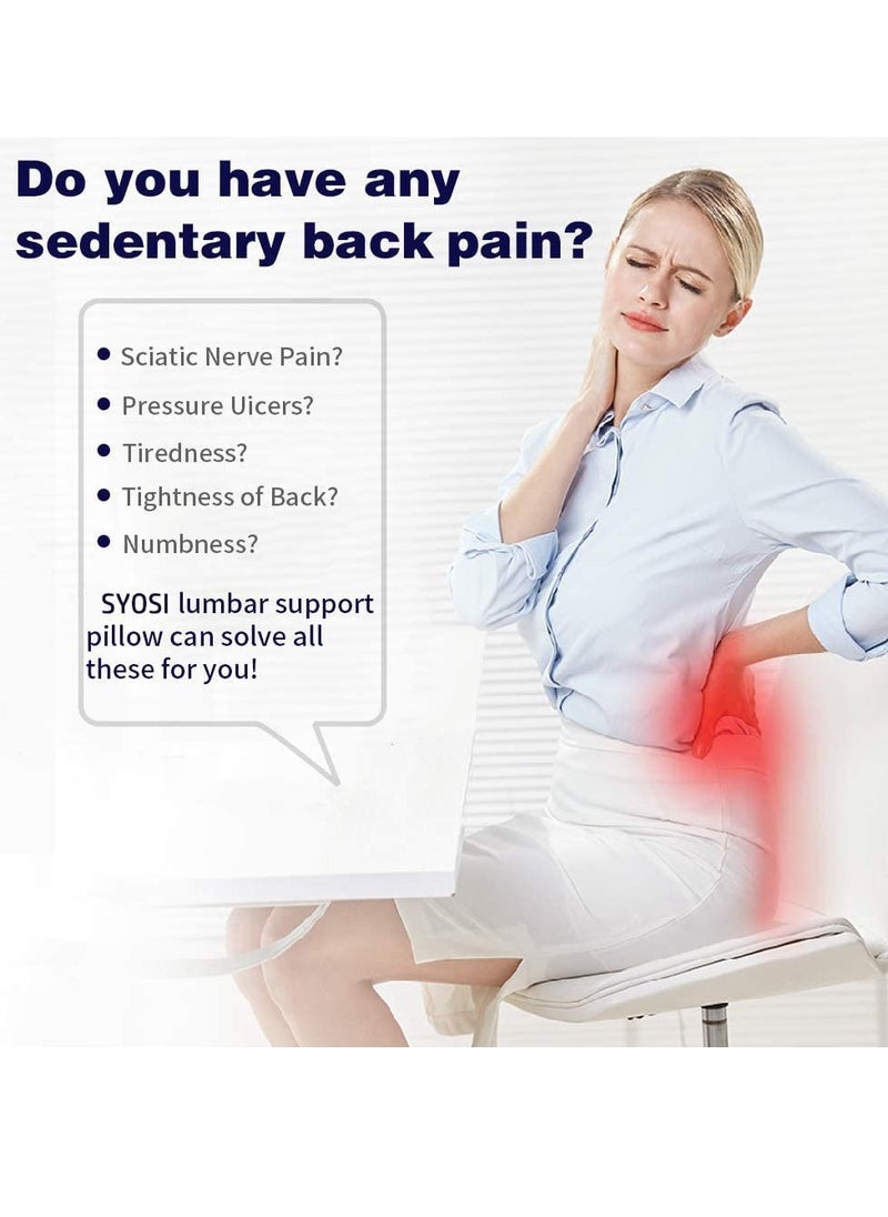 Generic - Office Chair Back Support, Ergonomic Lumbar Support Pillow, Pure Memory Foam Back Cushion with Breathable 3D Back Design for Lower Back Pain Relief, Durable Adjustable Straps for Chair/Car Seat - Image 1