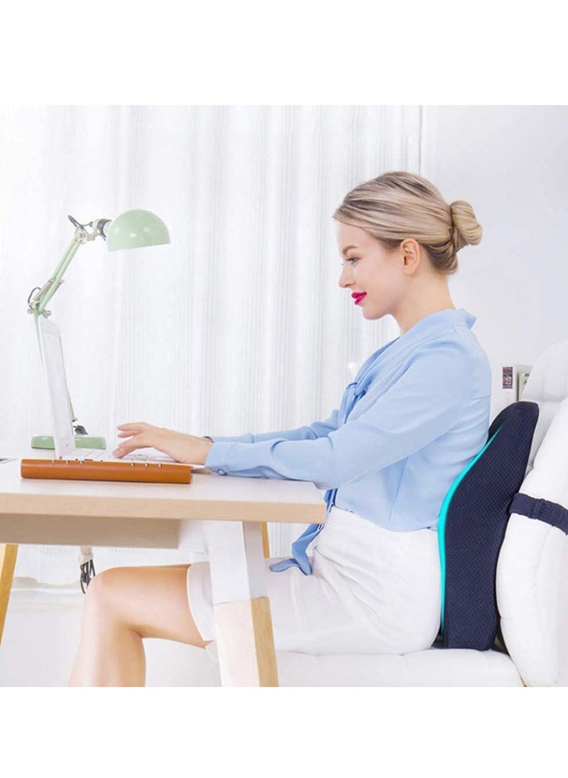 Generic - Office Chair Back Support, Ergonomic Lumbar Support Pillow, Pure Memory Foam Back Cushion with Breathable 3D Back Design for Lower Back Pain Relief, Durable Adjustable Straps for Chair/Car Seat - Image 1
