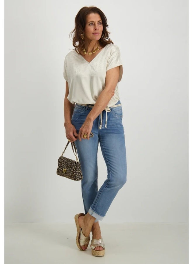 VERO MODA VMBALIA S/S V-NECK T-SHIRT WVN BTQ GA  - Image 5