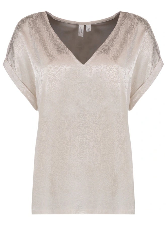 VERO MODA VMBALIA S/S V-NECK T-SHIRT WVN BTQ GA  - Image 1
