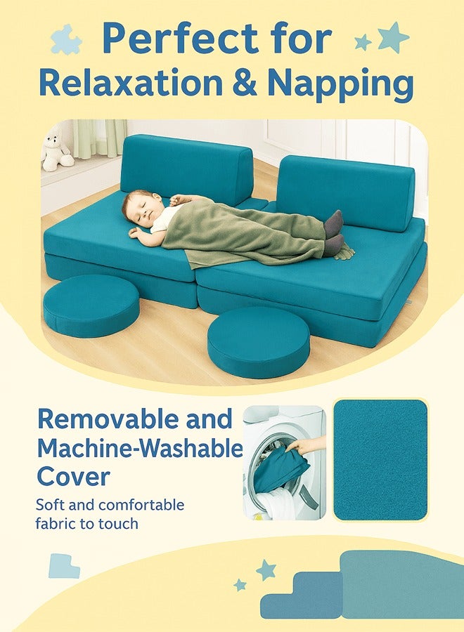 هومبيني أريكة لعب للأطفال – أريكة رغوية معيارية للمغامرات الإبداعية داخل المنزل، بتصميم ناعم وآمن للعب الإبداعي والمرح اليومي للأطفال - Image 4