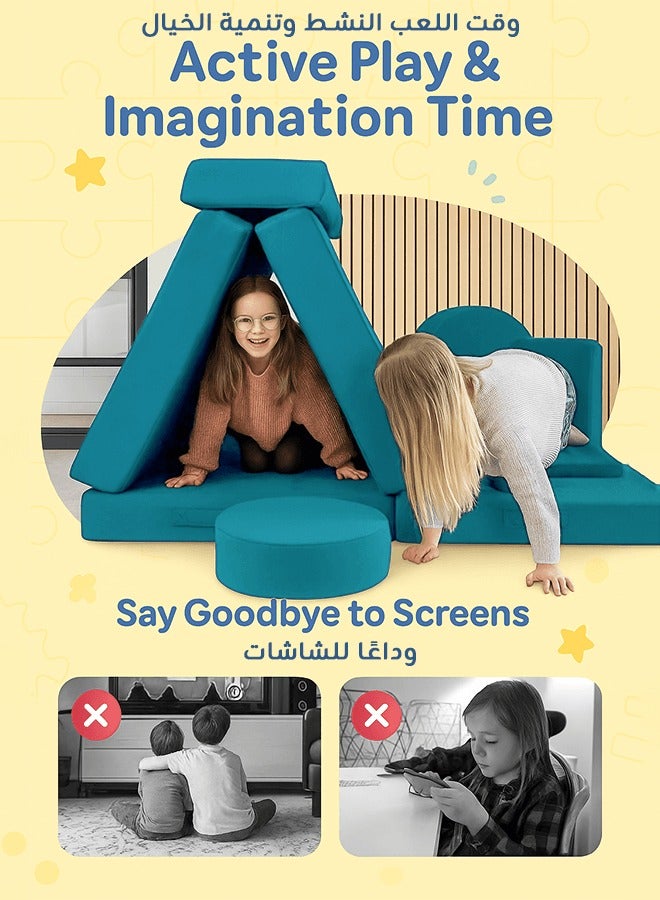 هومبيني أريكة لعب للأطفال – أريكة رغوية معيارية للمغامرات الإبداعية داخل المنزل، بتصميم ناعم وآمن للعب الإبداعي والمرح اليومي للأطفال - Image 5