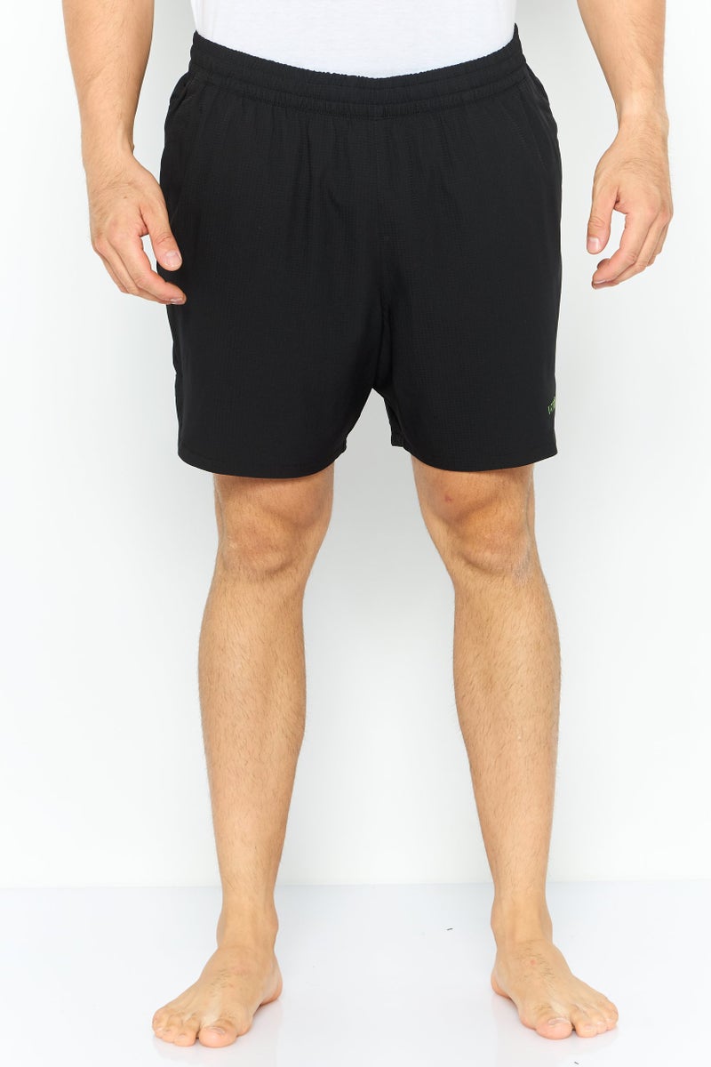 DKNY Men Micro Checkered Board Short, Black  - Image 1