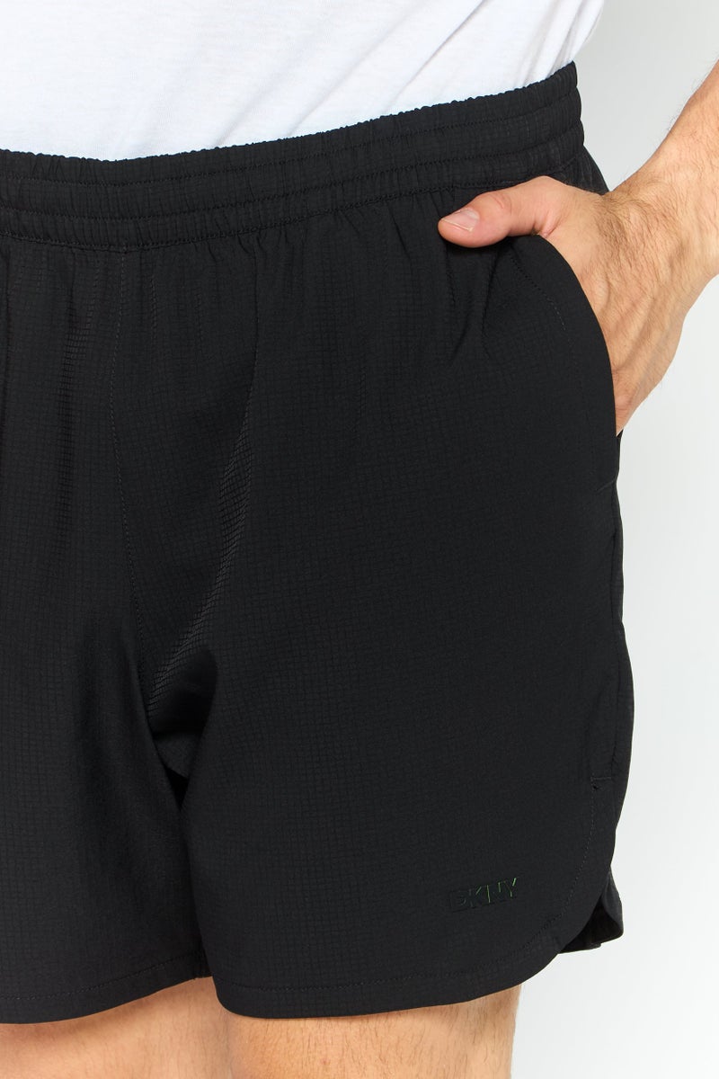 DKNY Men Micro Checkered Board Short, Black  - Image 3