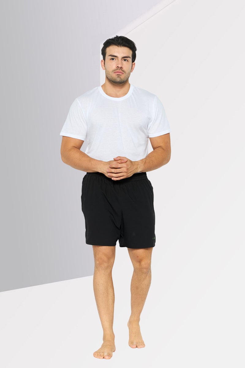 DKNY Men Micro Checkered Board Short, Black  - Image 2