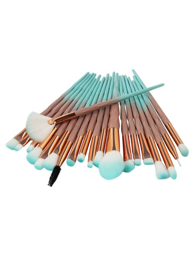 20-Piece Makeup Brush Set With Double-Sided Face Puff Multicolour