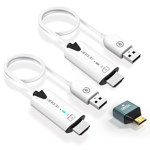 EDUP Wireless HDMI Transmitter and Receiver, 2025 Upgraded 1080P Wireless HDMI Extender 165FT Range, Plug&Play, Video Audio Projection for Desktop, PC, TV Box, PS4/5 to TV/Projector/Monitor-White - Image 1