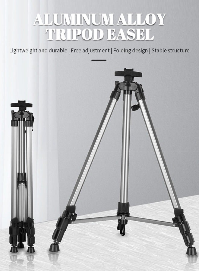 Aluminum Artist Easel Retractable Painting Tripod Adjustable Poster Display Stand with Storage Case Sturdy Durable Lightweight Foldable Height 20" to 61" for Tabletop/Floor Painting, Sketching, Display - Image 2
