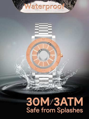EUTOUR Magnetic Watches for Men Unique Analog Watch 40mm Quartz Wristwatch 30ATM Waterproof Mens Fashion Watches Silicone Watch Band Dress Accessories Included - Image 5