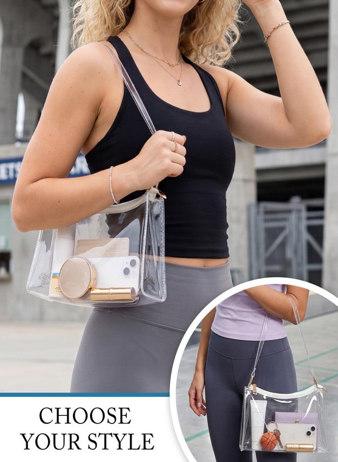 BS-VOG Clear Purses for Women, Clear Shoulder Bag for Stadium Events, Small Stadium Hobo Handbag for Concert Outfits - Image 4