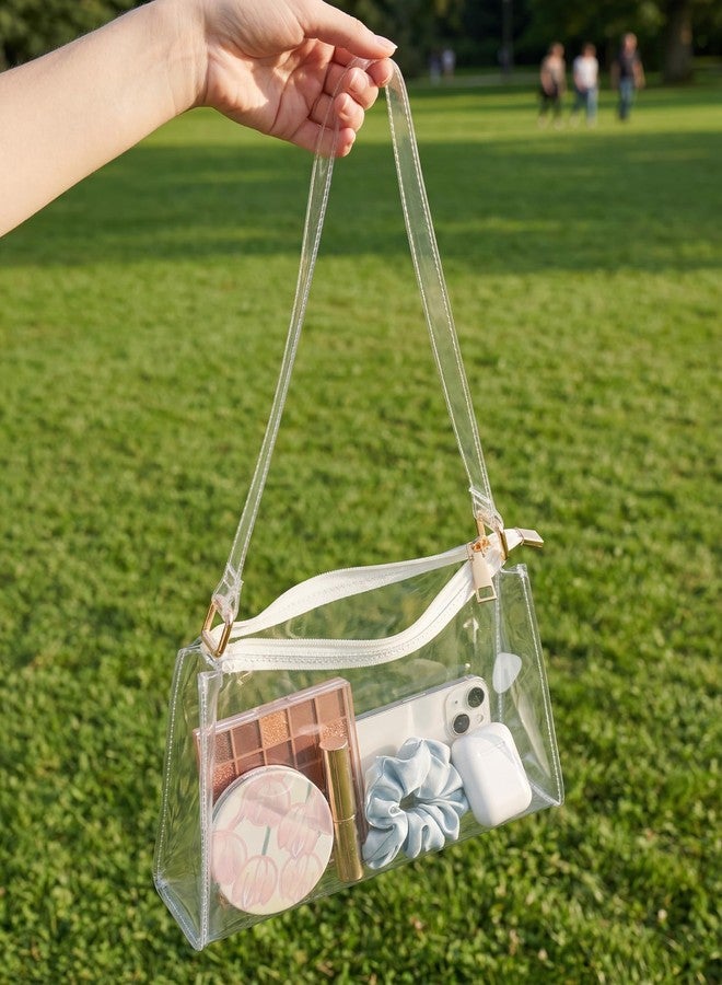 BS-VOG Clear Purses for Women, Clear Shoulder Bag for Stadium Events, Small Stadium Hobo Handbag for Concert Outfits - Image 2