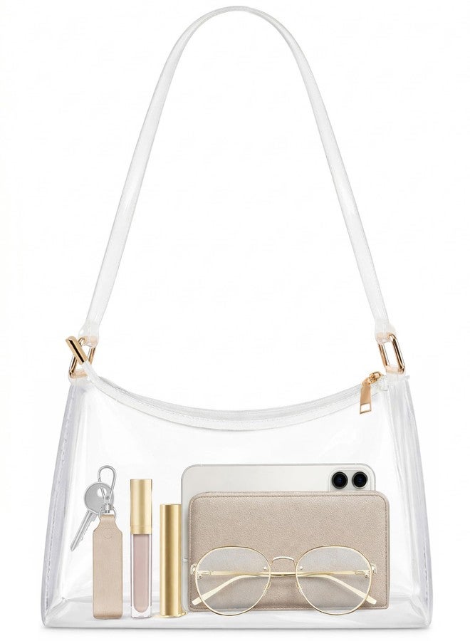 BS-VOG Clear Purses for Women, Clear Shoulder Bag for Stadium Events, Small Stadium Hobo Handbag for Concert Outfits - Image 1