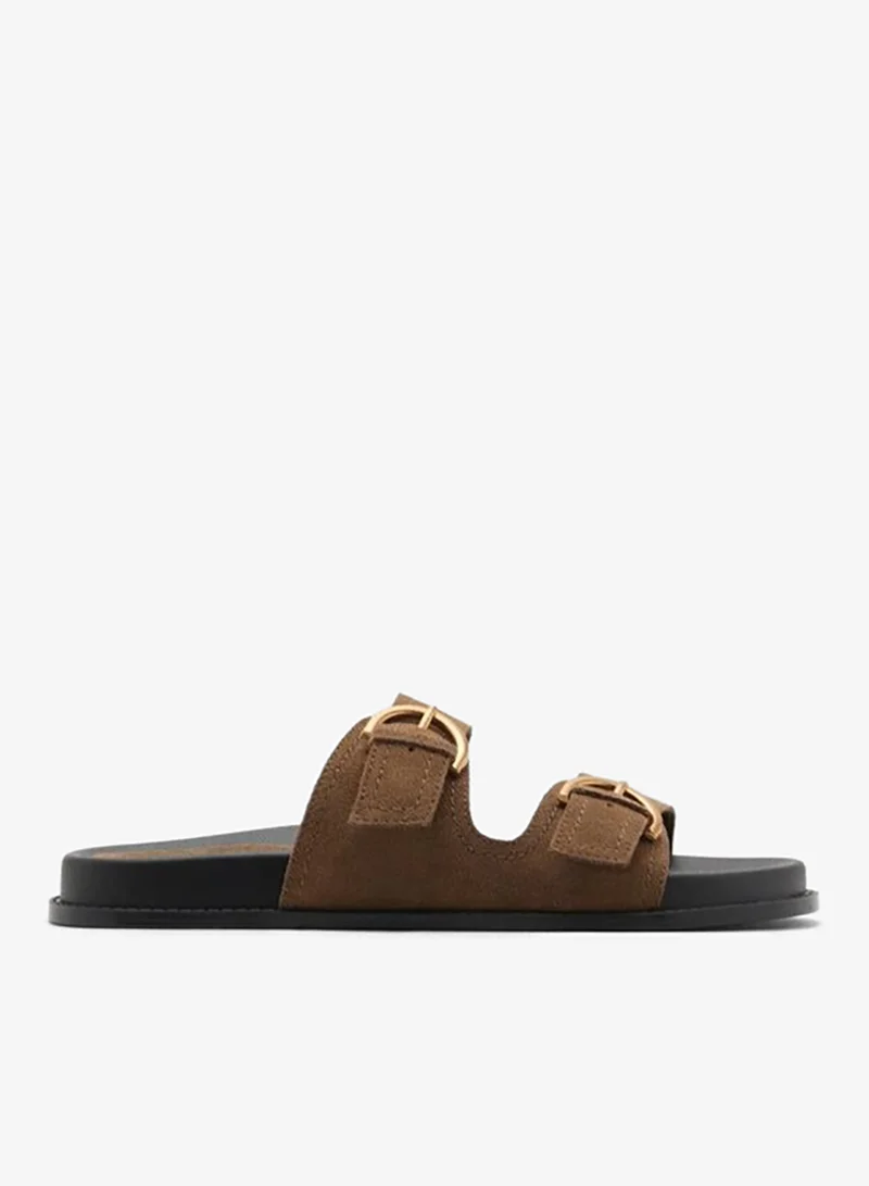 MANGO Buckles Flat Leather Sandals