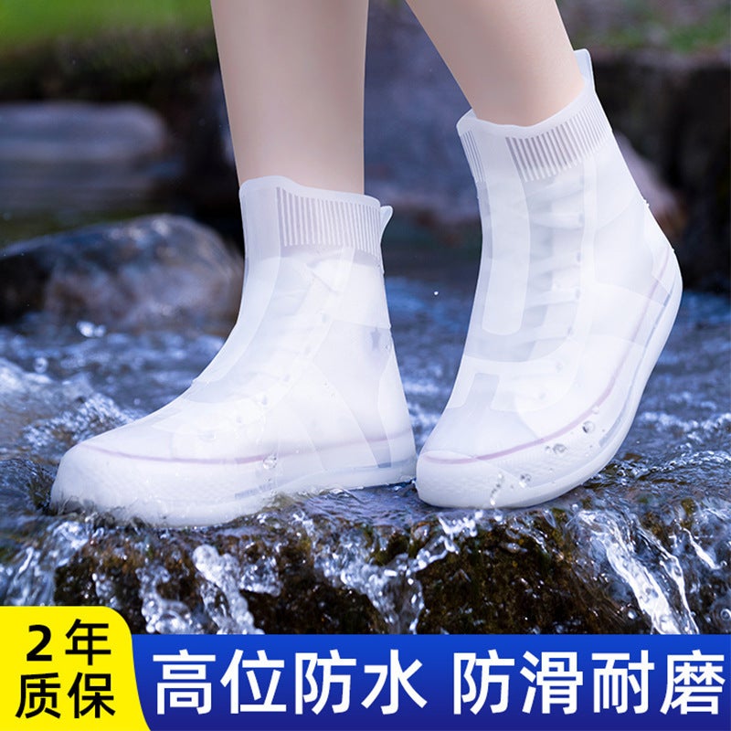 Rainproof Shoe Cover Waterproof Repeated Use Children'S Non-Slip Thickened Wear-Resistant Portable Silicone Riding Shoe Cover For Women Mountain Climbing Travel - Image 4
