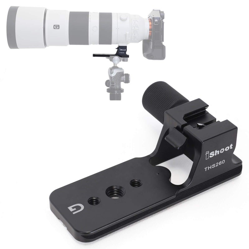 iShoot Lens Collar Replacement Foot, Tripod Mount Rings Stand Base Compatible with Sony FE 200-600mm f/5.6-6.3 G OSS Lens SEL200600G, Built-in Arca-Swiss Fit Camera Quick Release Plate Dovetail Groove - Image 1