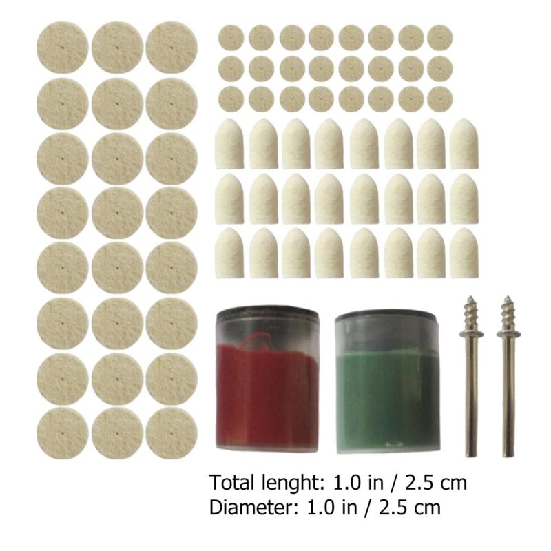76 Pcs Wool Felt Polishing Wheel Set With Mandrel For Automotive Detailing Power Drill - Image 3