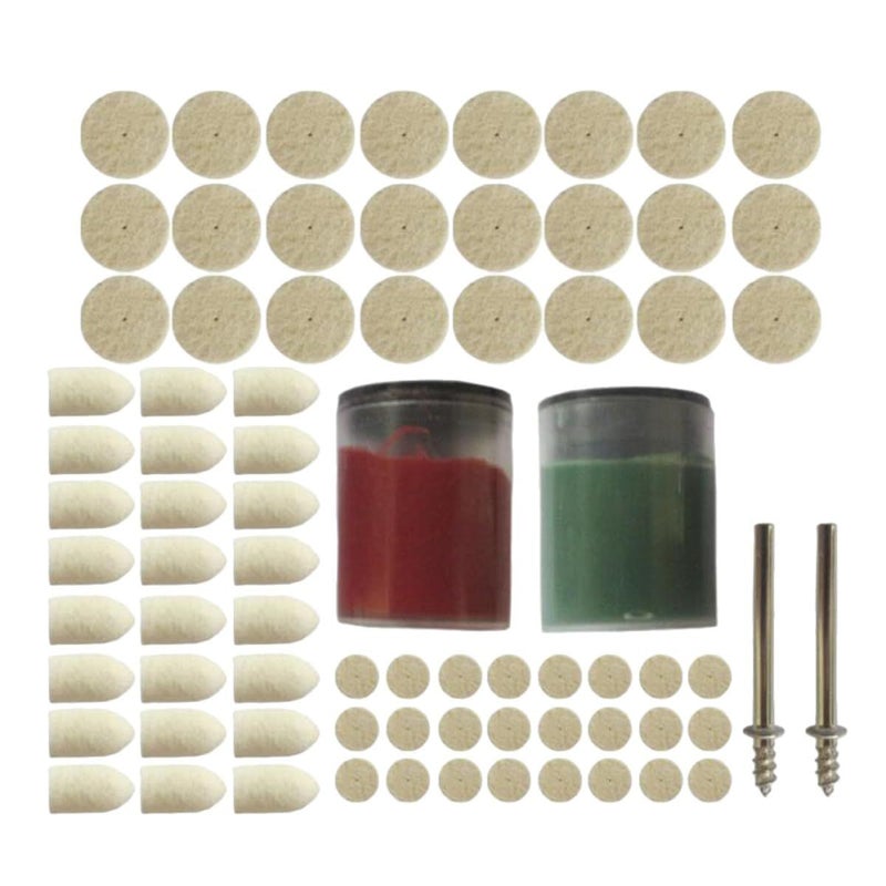 76 Pcs Wool Felt Polishing Wheel Set With Mandrel For Automotive Detailing Power Drill - Image 2