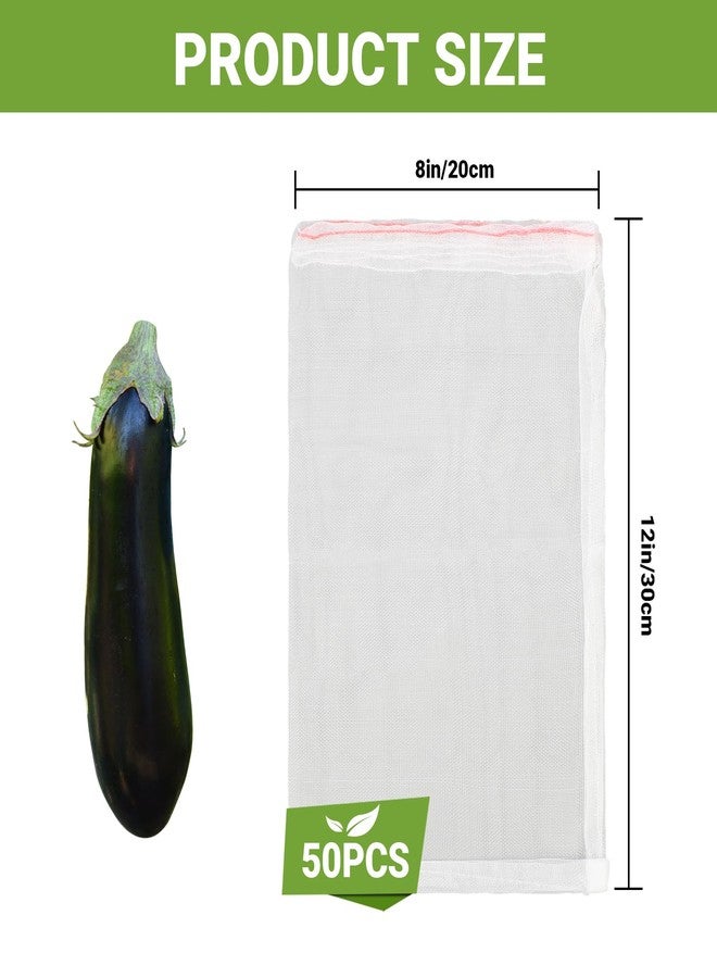 ENPOINT Fruit Protection Bags for Fruit Tree, 50pcs 8x12 in Grape Netting Bags with Drawstring, Reusable Fruit Cover Bags Mesh Protect Fruits Plants Flowers Veggies from Insects Birds Flies - Image 4