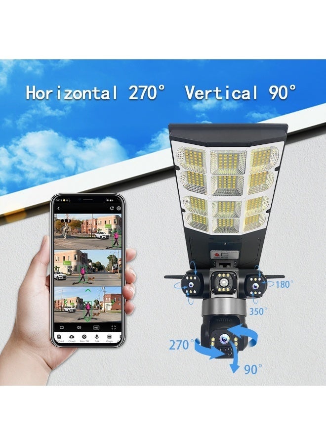 ELTRAZONE Solar-Powered Street Light with 360° CCTV Camera, IP66 Waterproof LED Floodlight, Dual Lens, Night Vision, Audio Recording, Motion Detection, Cloud & SD Storage, App & Remote Control - Image 3